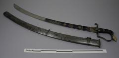 2007.56.1 Light Cavalry sabre [.1] Wooden scabbard covered with metal